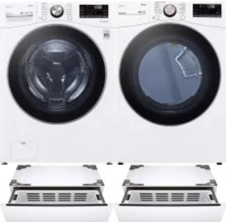 Side by Side Washer & Dryer Set on Pedestals