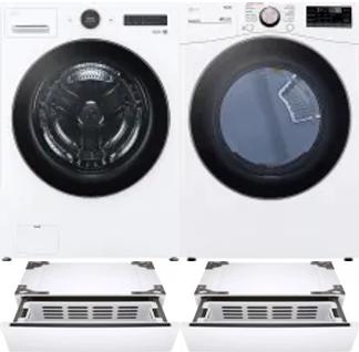 Side by Side Washer & Dryer Set on Pedestals