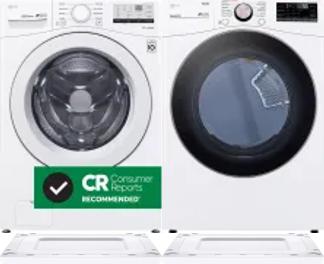 Side by Side Washer & Dryer Set on Risers