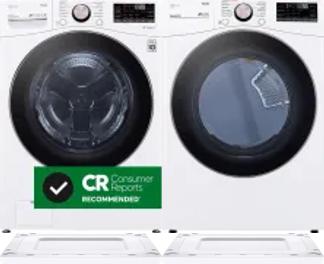 Side by Side Washer & Dryer Set on Risers