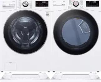 Side by Side Washer & Dryer Set on Risers