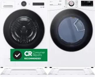 Side by Side Washer & Dryer Set on Risers