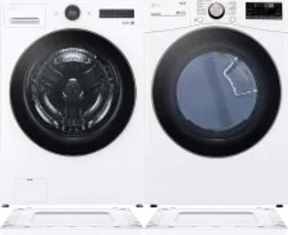Side by Side Washer & Dryer Set on Risers
