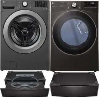 Side by Side Washer & Dryer Set on Pedestals
