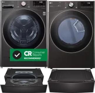 Side by Side Washer & Dryer Set on Pedestals