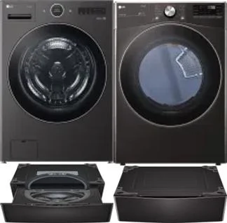 Side by Side Washer & Dryer Set on Pedestals