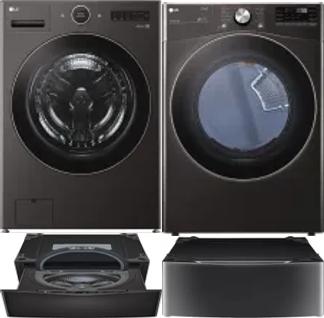 Side by Side Washer & Dryer Set on Pedestals
