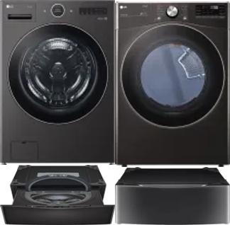 Side by Side Washer & Dryer Set on Pedestals