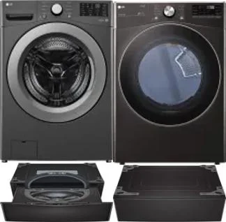 Side by Side Washer & Dryer Set on Pedestals