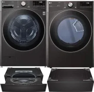 Side by Side Washer & Dryer Set on Pedestals