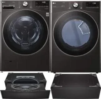Side by Side Washer & Dryer Set on Pedestals