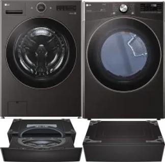 Side by Side Washer & Dryer Set on Pedestals