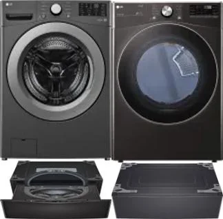 Side by Side Washer & Dryer Set on Pedestals