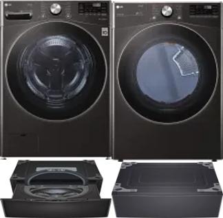 Side by Side Washer & Dryer Set on Pedestals