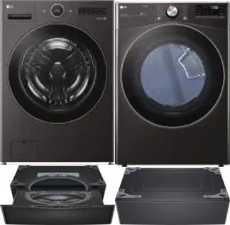 Side by Side Washer & Dryer Set on Pedestals