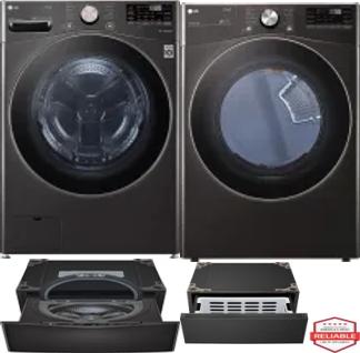 Side by Side Washer & Dryer Set on Pedestals