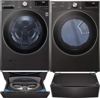 Side by Side Washer & Dryer Set on Pedestals