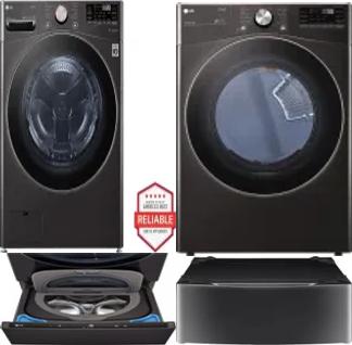 Side by Side Washer & Dryer Set on Pedestals