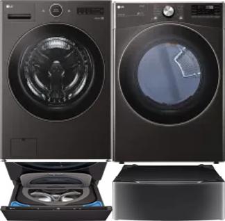 Side by Side Washer & Dryer Set on Pedestals