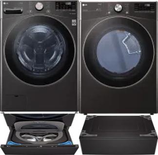 Side by Side Washer & Dryer Set on Pedestals