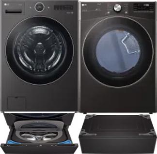 Side by Side Washer & Dryer Set on Pedestals