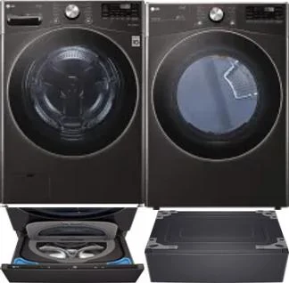 Side by Side Washer & Dryer Set on Pedestals