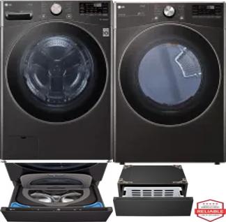 Side by Side Washer & Dryer Set on Pedestals