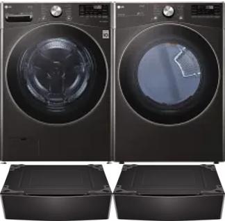 Side by Side Washer & Dryer Set on Pedestals