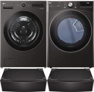 Side by Side Washer & Dryer Set on Pedestals