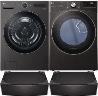 Side by Side Washer & Dryer Set on Pedestals
