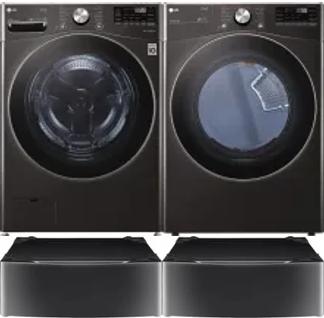 Side by Side Washer & Dryer Set on Pedestals