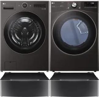 Side by Side Washer & Dryer Set on Pedestals