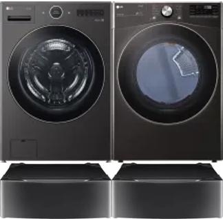 Side by Side Washer & Dryer Set on Pedestals