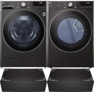 Side by Side Washer & Dryer Set on Pedestals