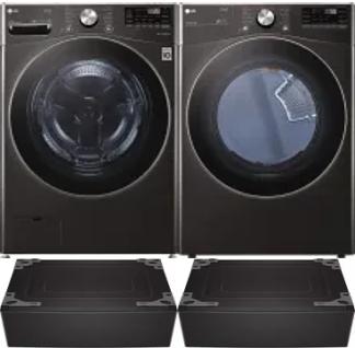 Side by Side Washer & Dryer Set on Pedestals