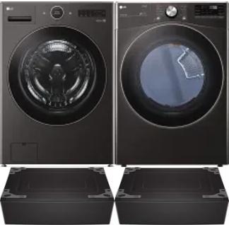 Side by Side Washer & Dryer Set on Pedestals