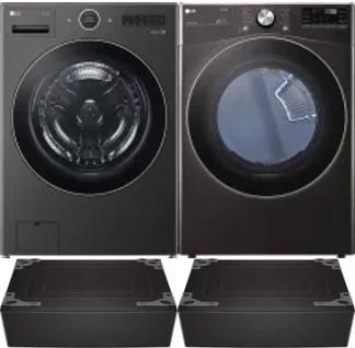 Side by Side Washer & Dryer Set on Pedestals