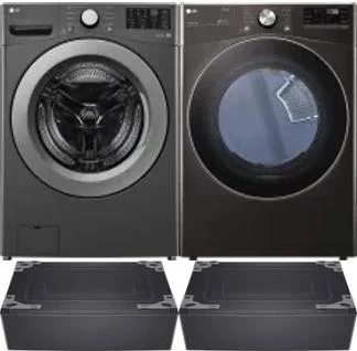 Side by Side Washer & Dryer Set on Pedestals