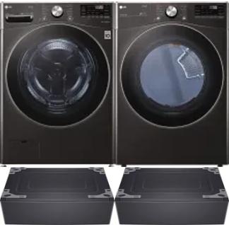 Side by Side Washer & Dryer Set on Pedestals