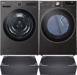 Side by Side Washer & Dryer Set on Pedestals