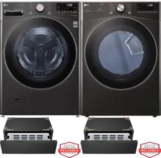 Side by Side Washer & Dryer Set on Pedestals