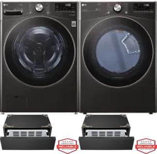 Side by Side Washer & Dryer Set on Pedestals