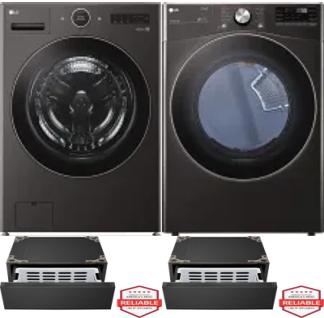 Side by Side Washer & Dryer Set on Pedestals