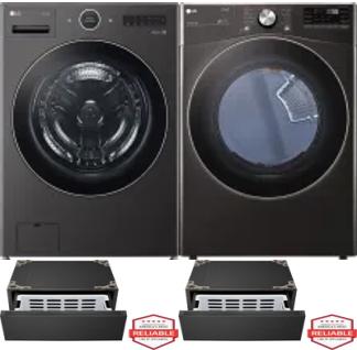 Side by Side Washer & Dryer Set on Pedestals