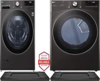 Side by Side Washer & Dryer Set on Risers