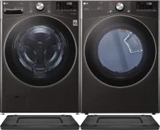 Side by Side Washer & Dryer Set on Risers