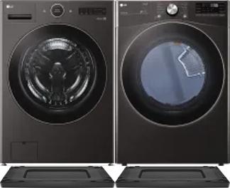 Side by Side Washer & Dryer Set on Risers