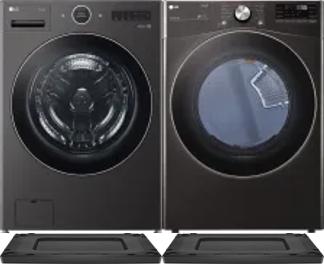 Side by Side Washer & Dryer Set on Risers