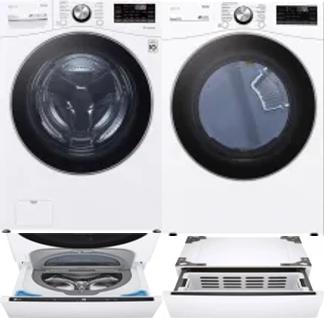 Side by Side Washer & Dryer Set on Pedestals