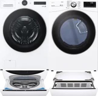 Side by Side Washer & Dryer Set on Pedestals
